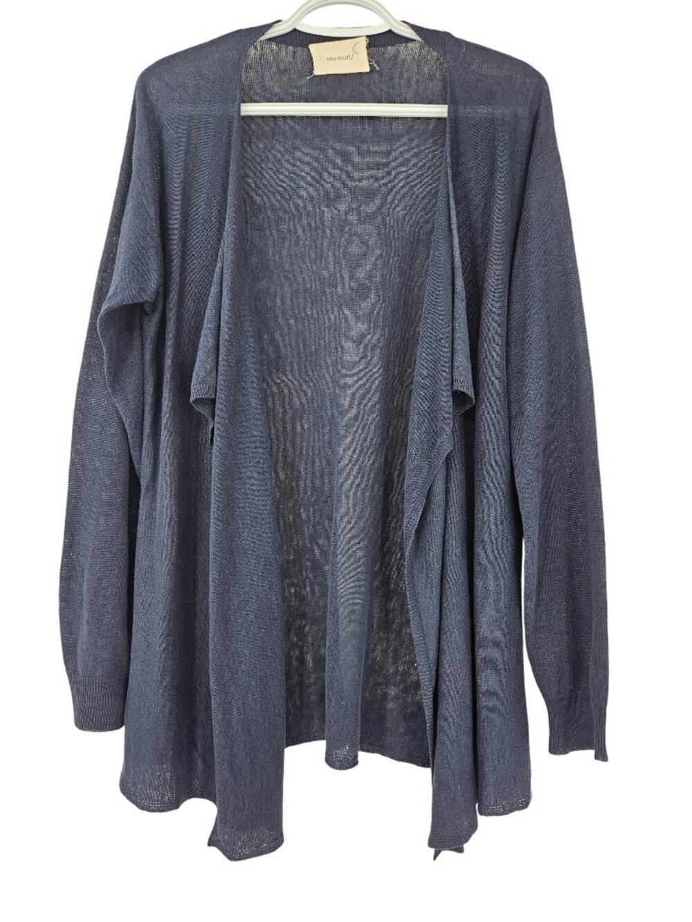 Sita Murt Open Front Waterfall Cardigan Navy Blue Women's 42 U.S. L Minimalist